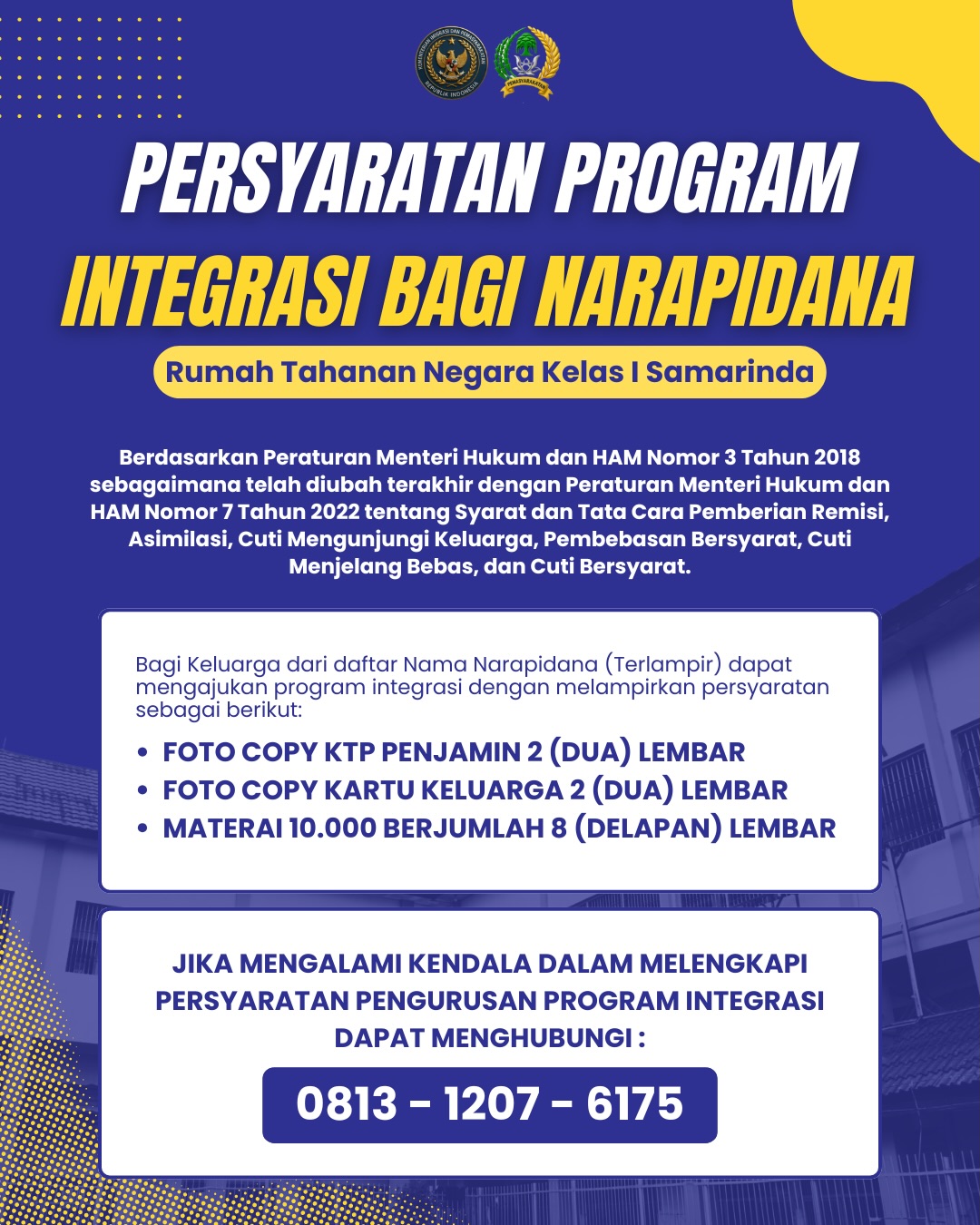 Hallo Sobat RutariPersyaratan Program Integrasi Bagi Narapidana di Rutan Kelas I Samarinda - gambar 2
